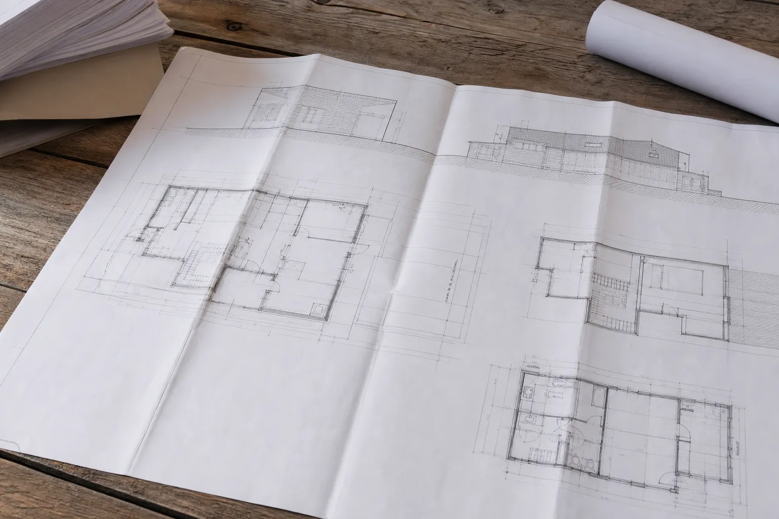 Plans de permis de construire deplies