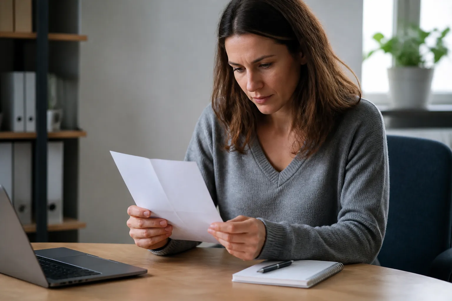 Personne lisant un etat des risques papier