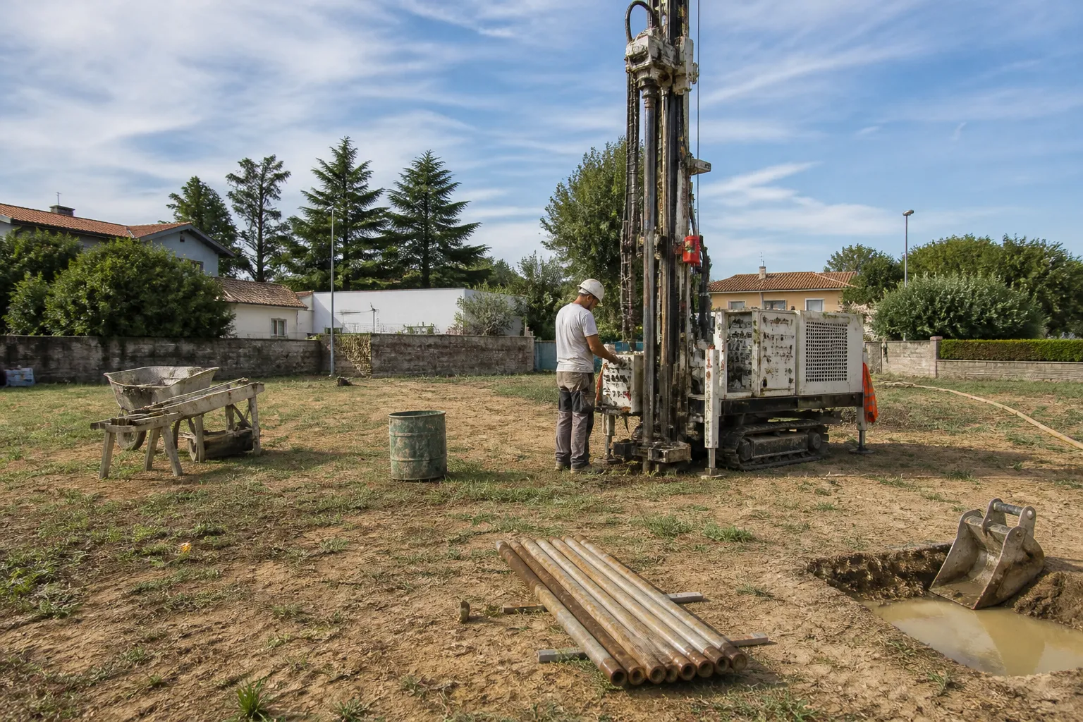Sondage geotechnique sur un terrain a batir