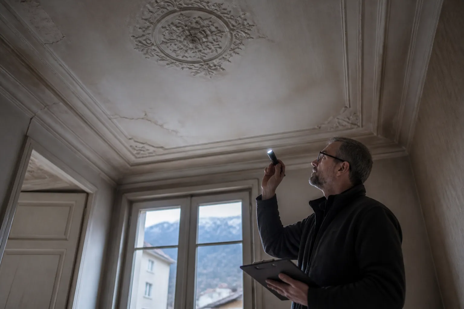 Expert visitant un appartement a Grenoble