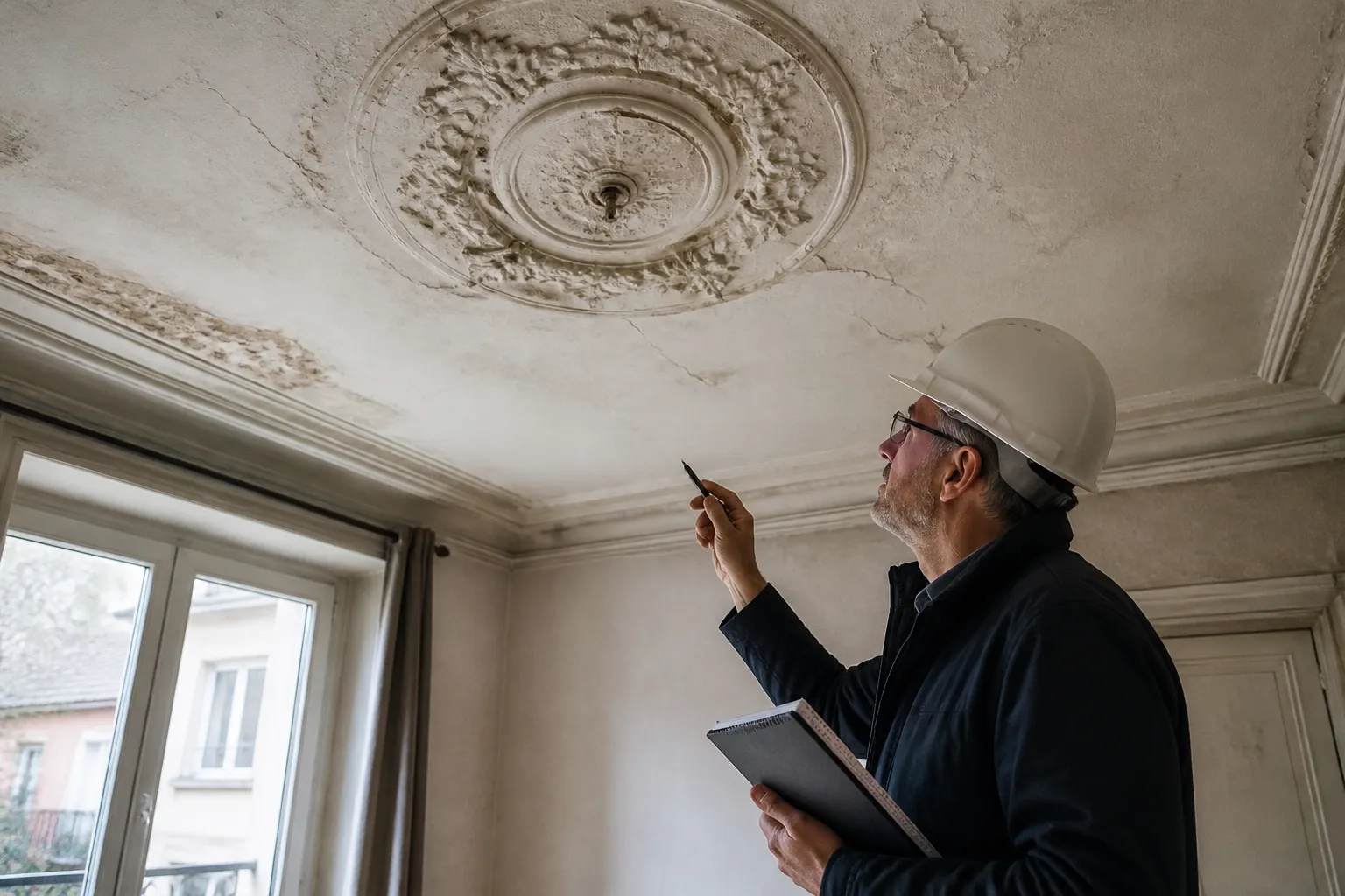 Expert visitant un appartement a Saint-Martin-d'Hères