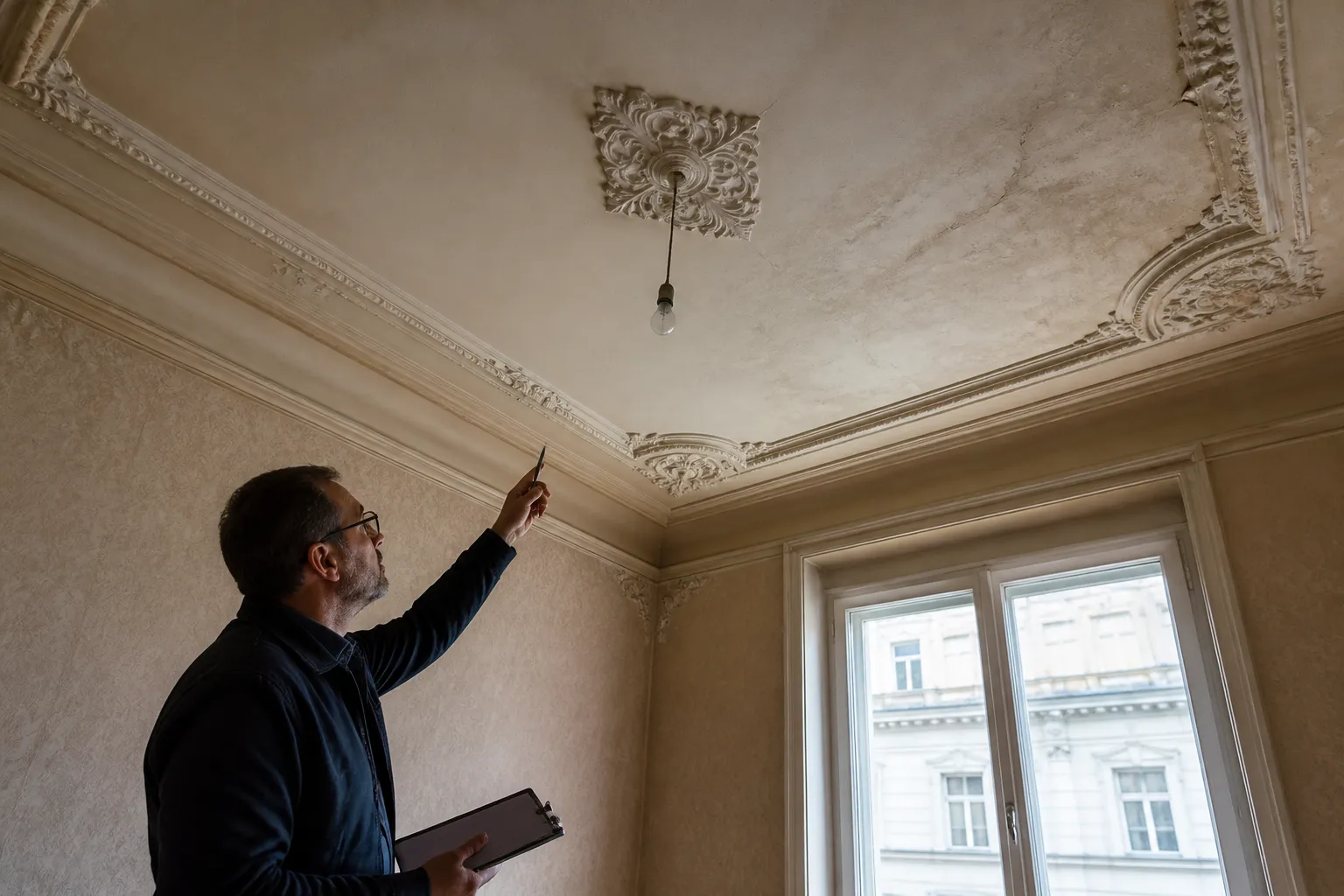 Expert visitant un appartement a Vienne