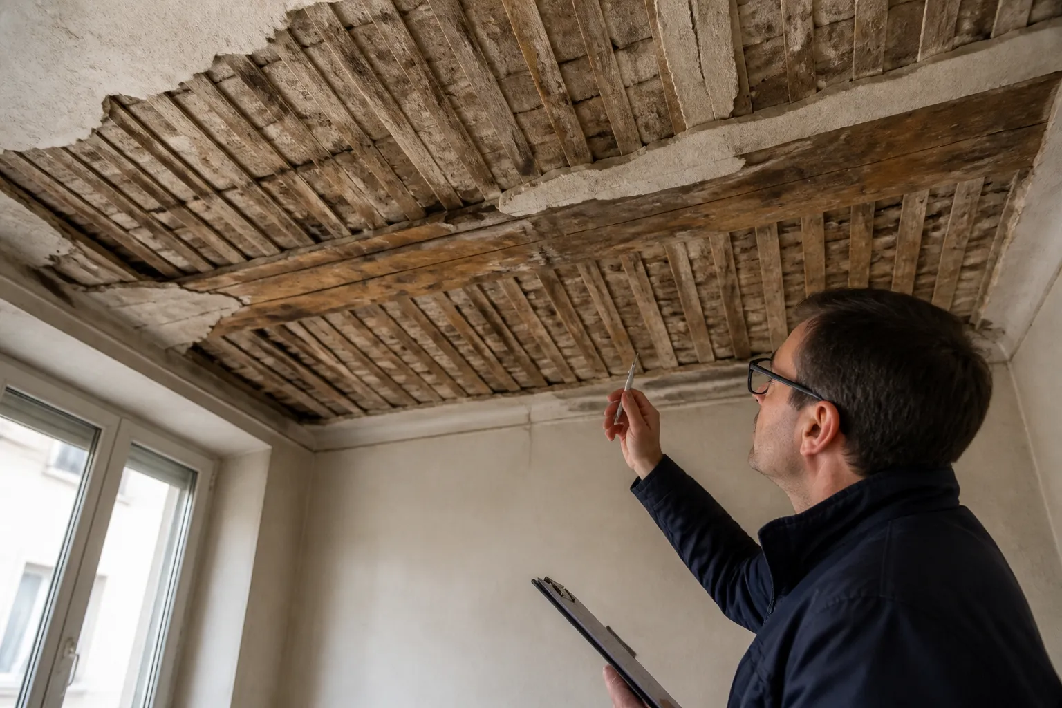 Expert visitant un appartement a Villefontaine