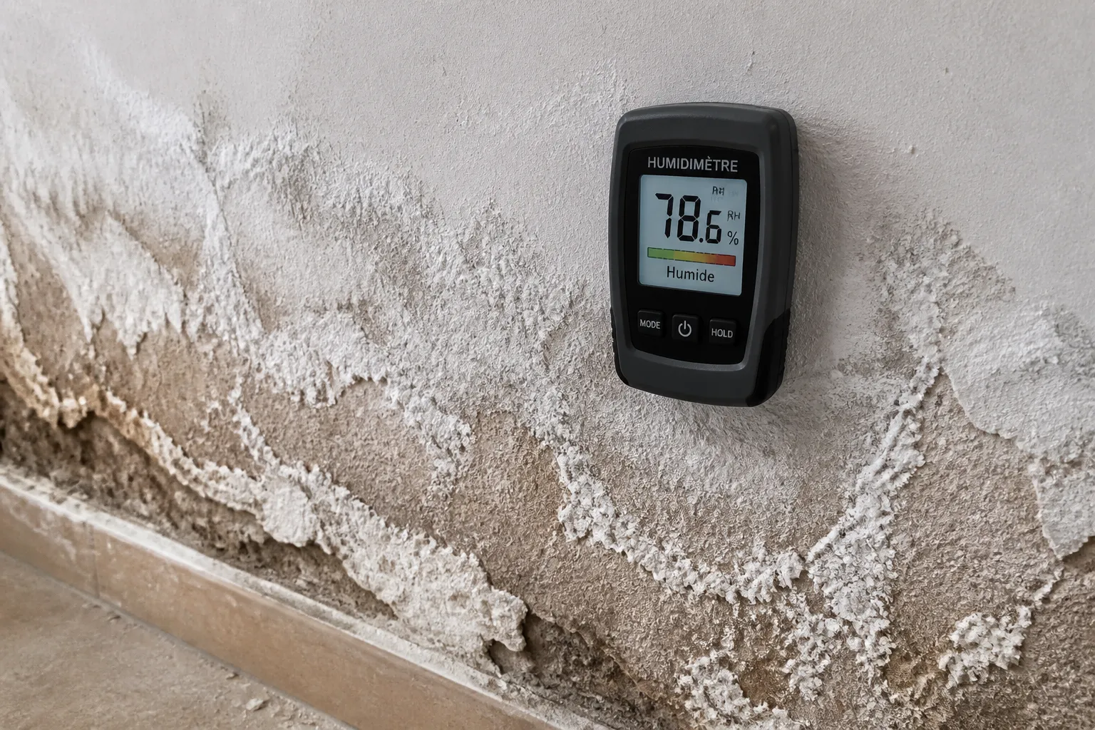 Mesure de l humidite d un mur a Bourgoin-Jallieu