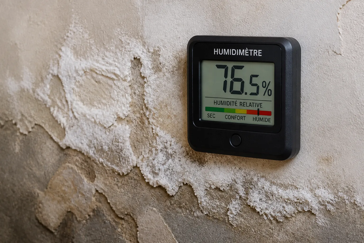 Mesure de l humidite d un mur a Villefontaine