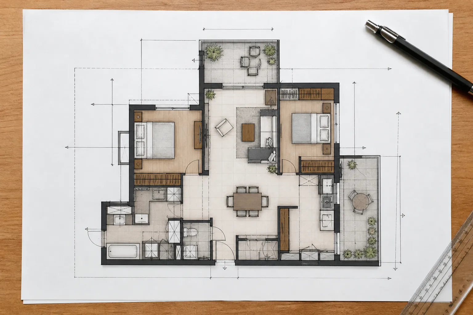 Plans d appartement avec annotations